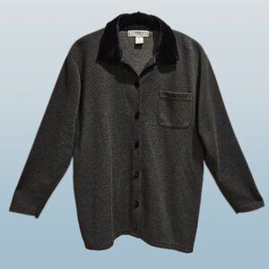 Dress Barn Sweater-like shirt w/velvet collar (Medium)